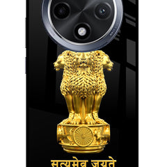 Satyamev Jayate Golden Oppo F27 Pro Glass Case
