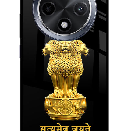 Satyamev Jayate Golden Oppo F27 Pro Glass Case