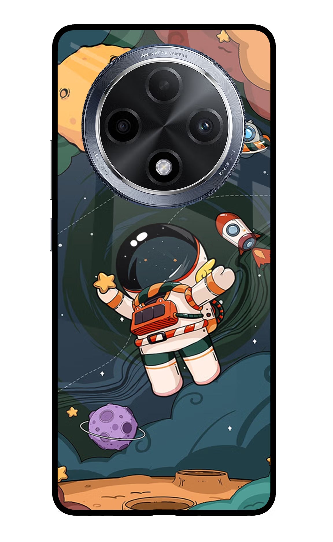 Cartoon Astronaut Oppo F27 Pro Glass Case