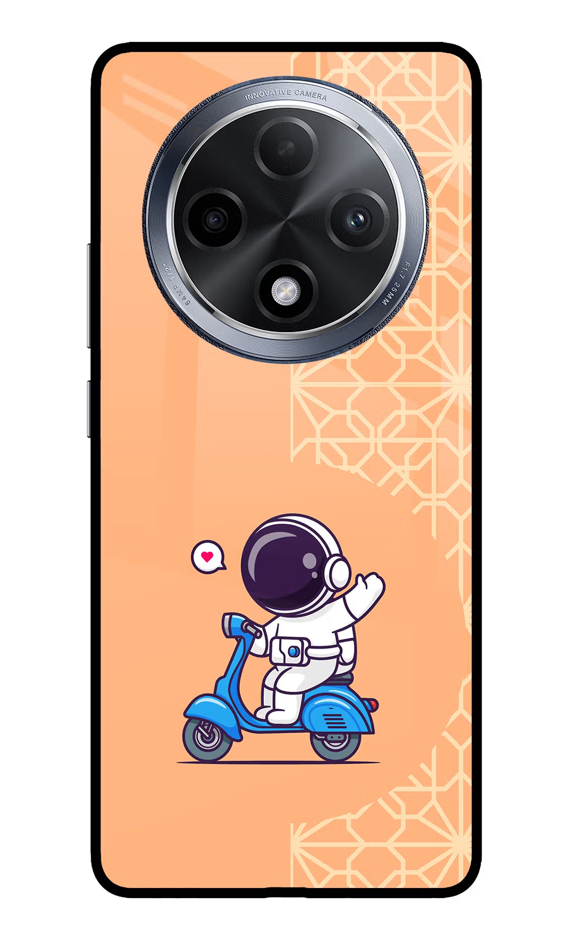 Cute Astronaut Riding Oppo F27 Pro Glass Case