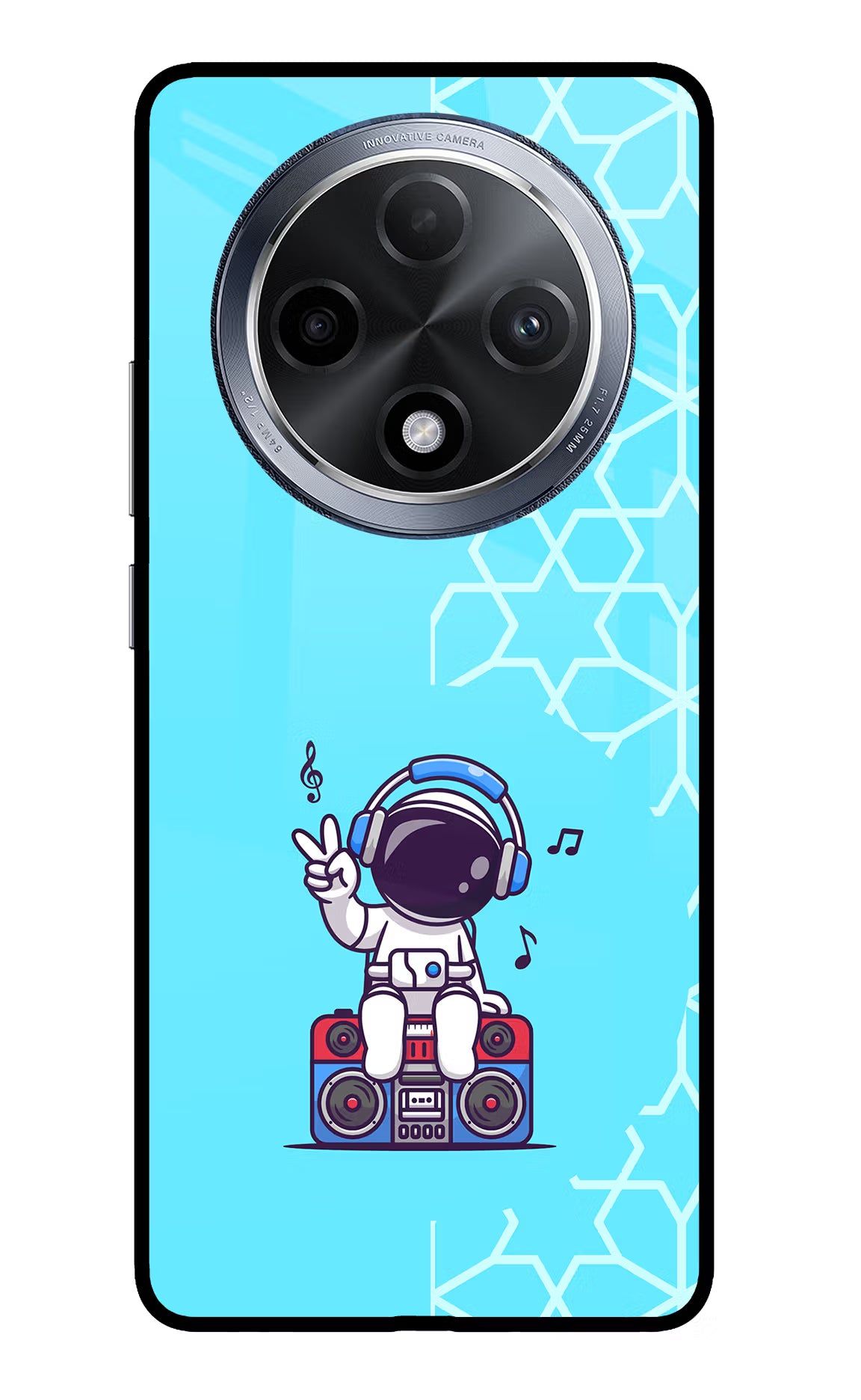 Cute Astronaut Chilling Oppo F27 Pro Glass Case