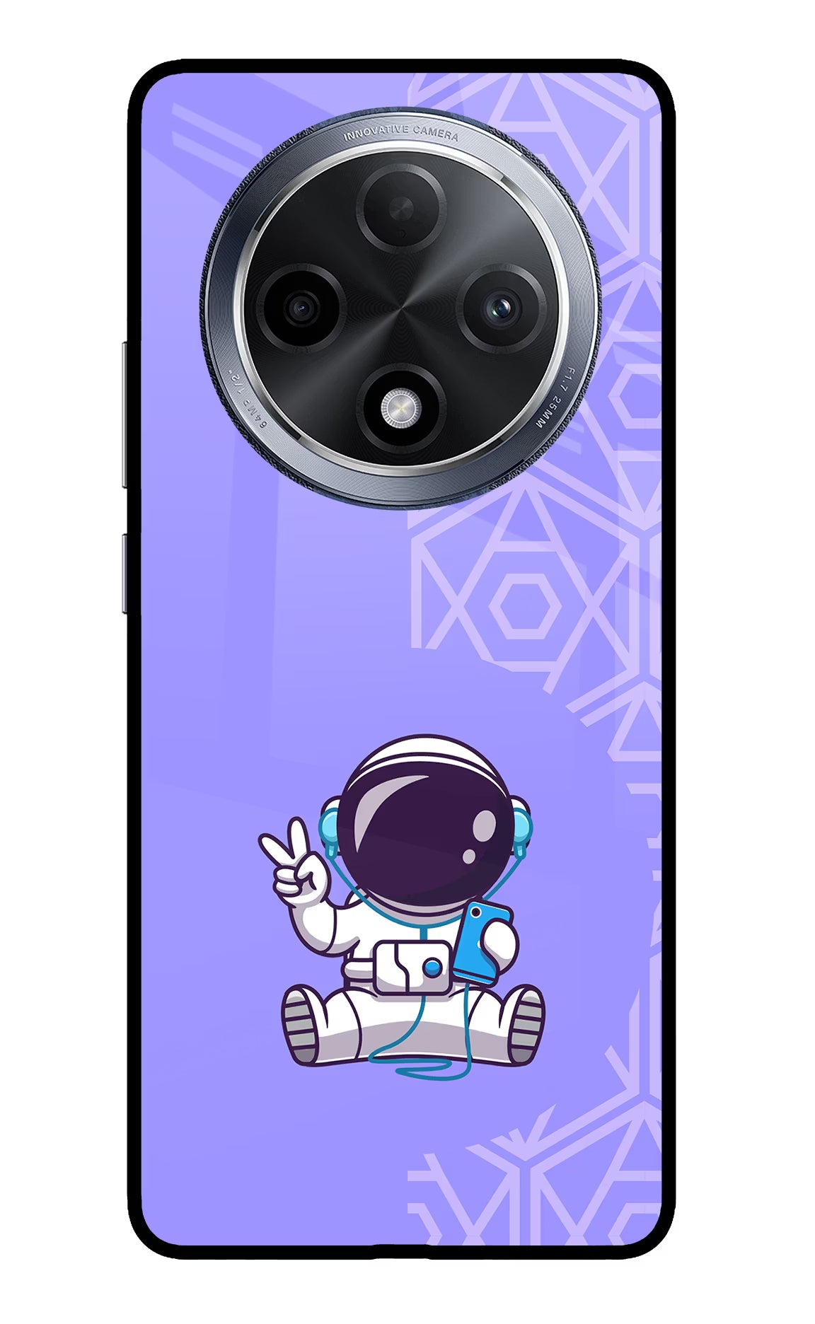 Cute Astronaut Chilling Oppo F27 Pro Glass Case