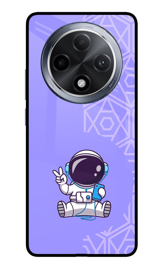 Cute Astronaut Chilling Oppo F27 Pro Glass Case