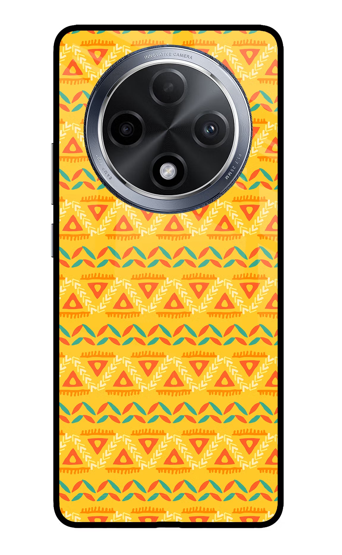 Tribal Pattern Oppo F27 Pro Glass Case Back Cover by Casekaro
