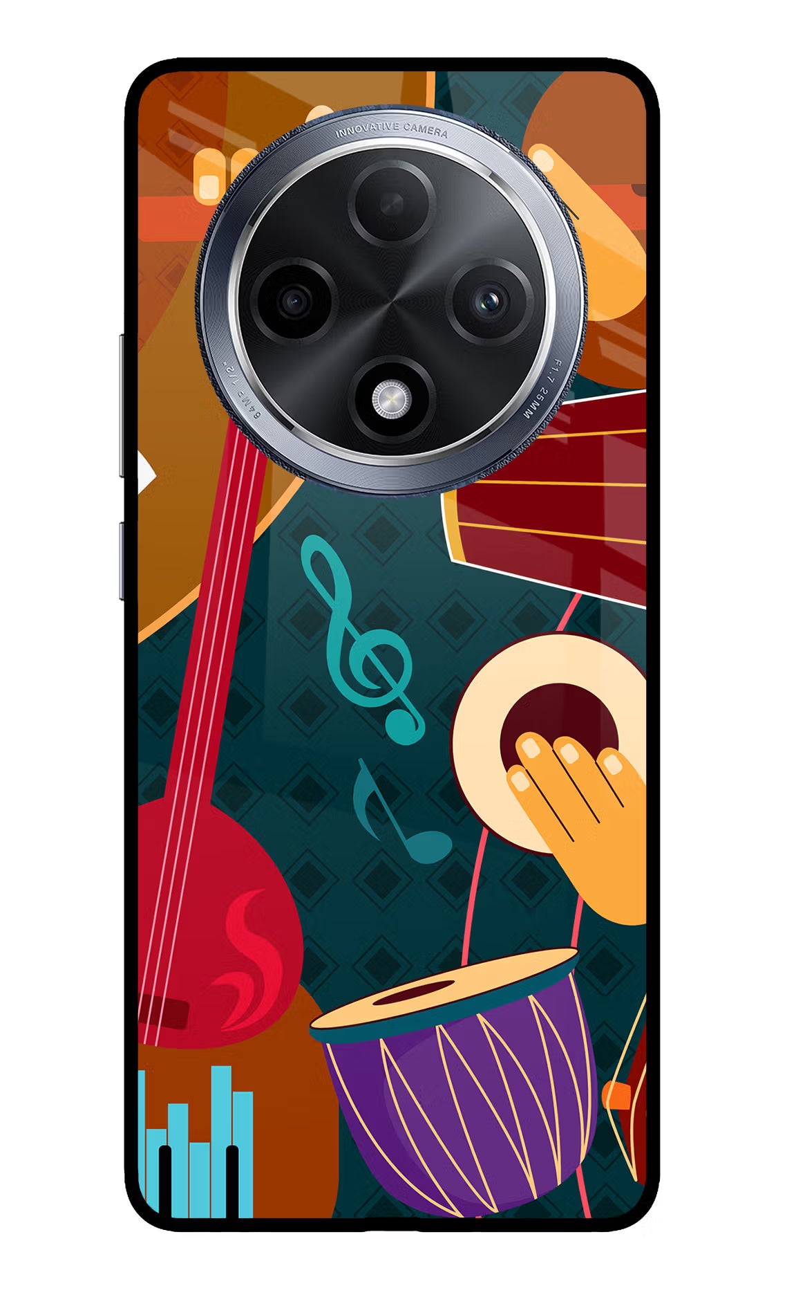 Music Instrument Oppo F27 Pro Glass Case Back Cover by Casekaro
