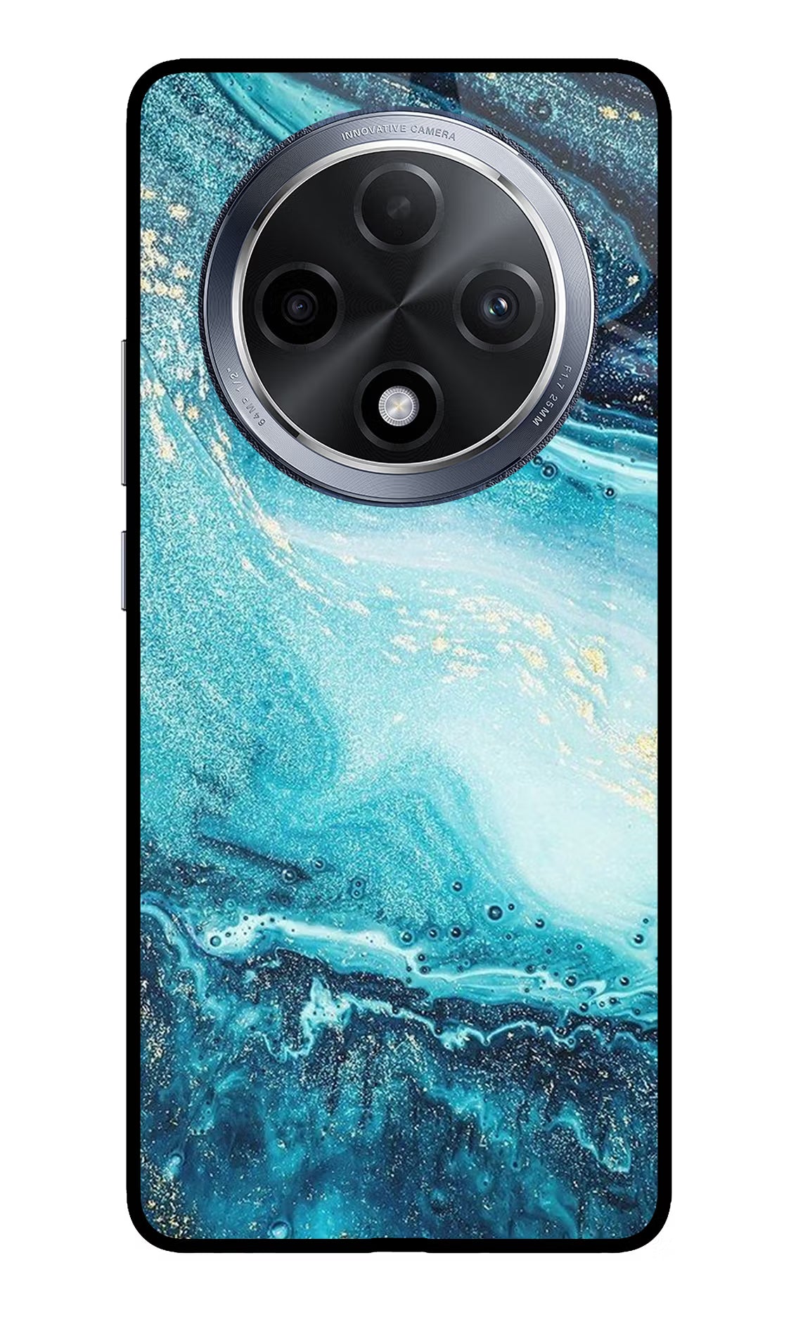 Blue Glitter Marble Oppo F27 Pro Glass Case