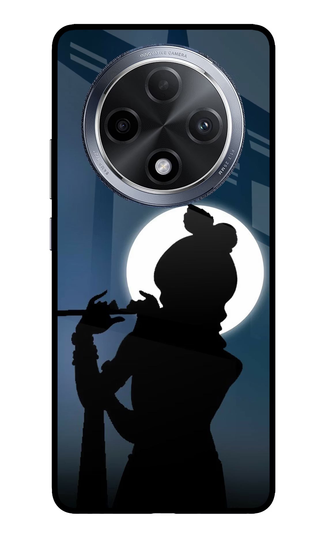 Shri Krishna Silhouette Oppo F27 Pro Glass Case Back Cover by Casekaro