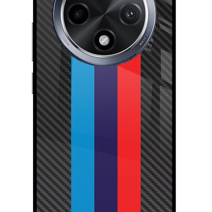 BMW Stripes Pattern Oppo F27 Pro Glass Case Back Cover by Casekaro