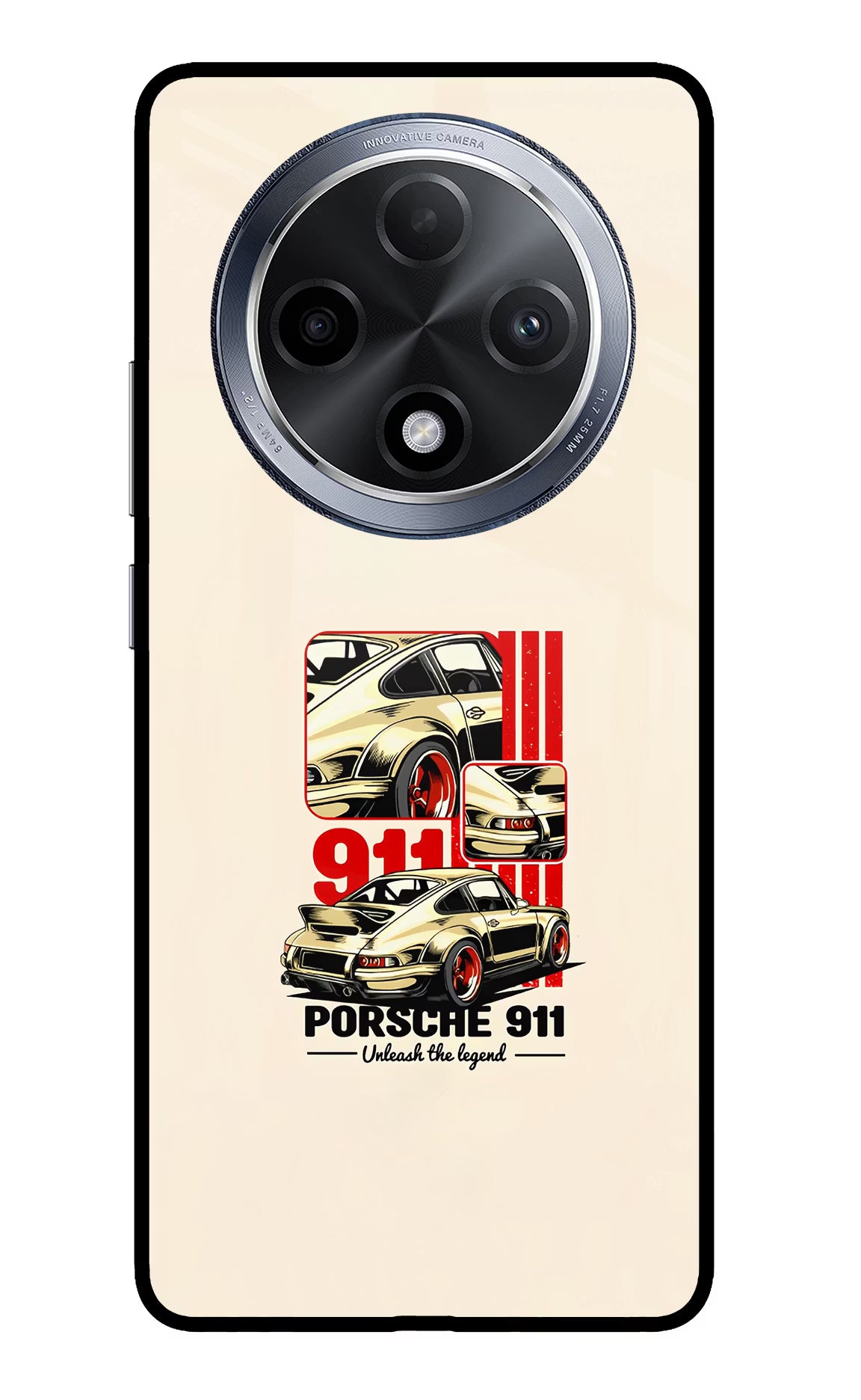 Classic Porsche 911 Oppo F27 Pro Glass Case Back Cover by Casekaro