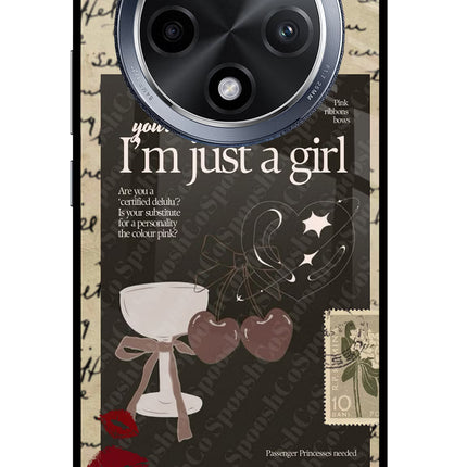 I am just a girl Oppo F27 Pro Glass Case Back Cover by Casekaro