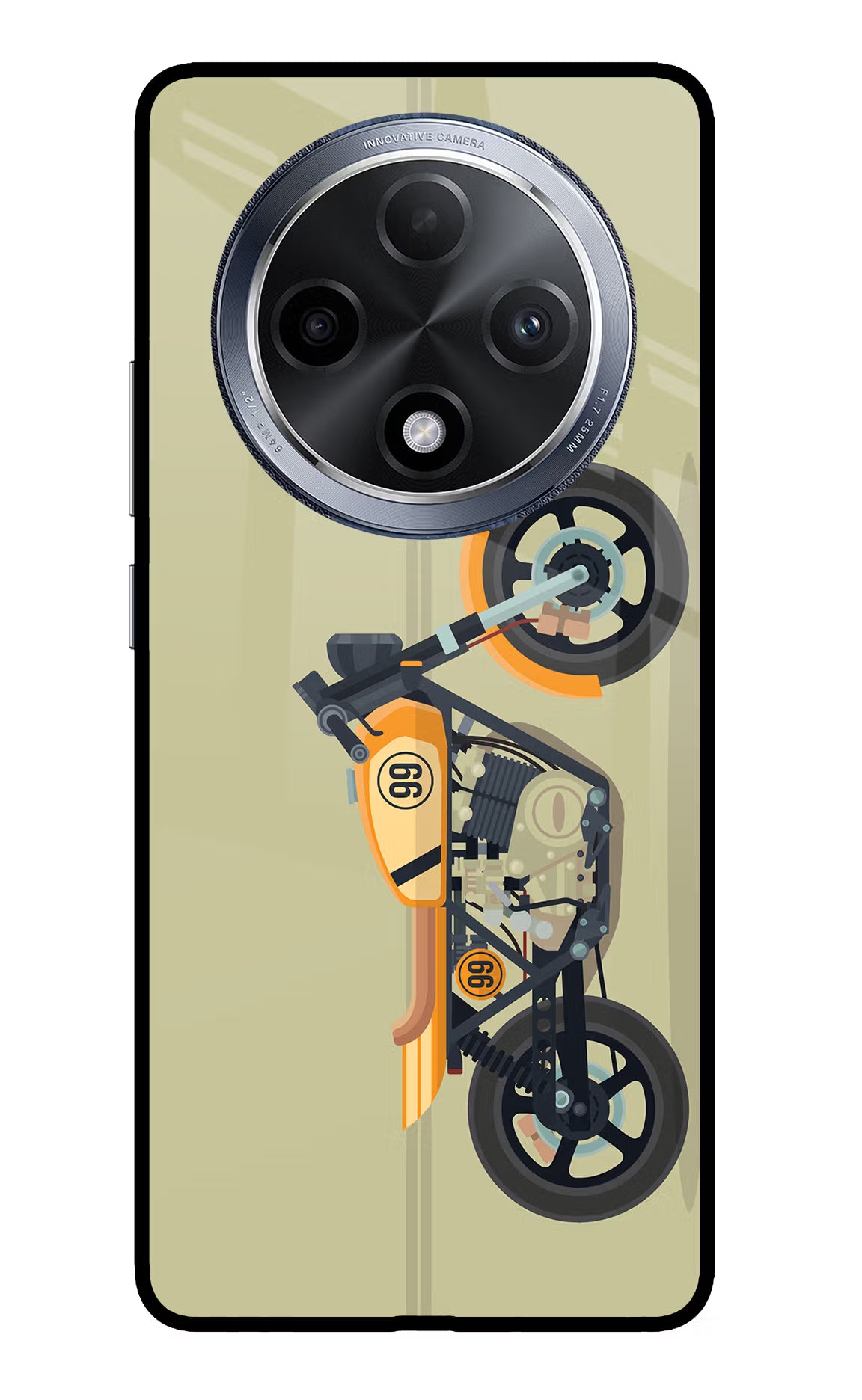 Vertical Speedster Oppo F27 Pro Glass Case Back Cover by Casekaro