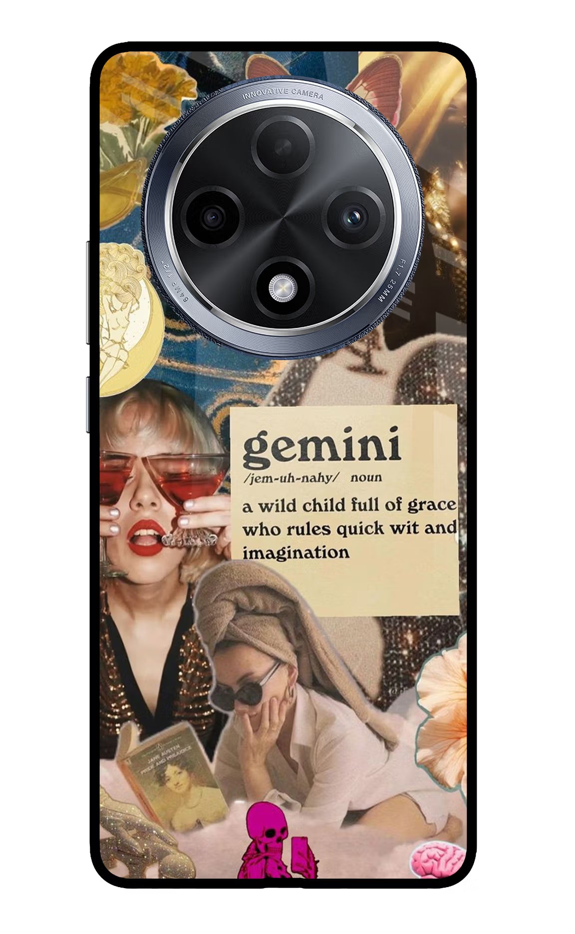 Gemini Zodiac Oppo F27 Pro Glass Case Back Cover by Casekaro