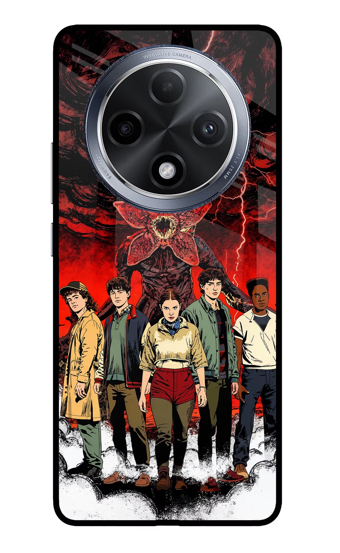 Ordinary Things Characters Oppo F27 Pro Glass Case Back Cover by Casekaro