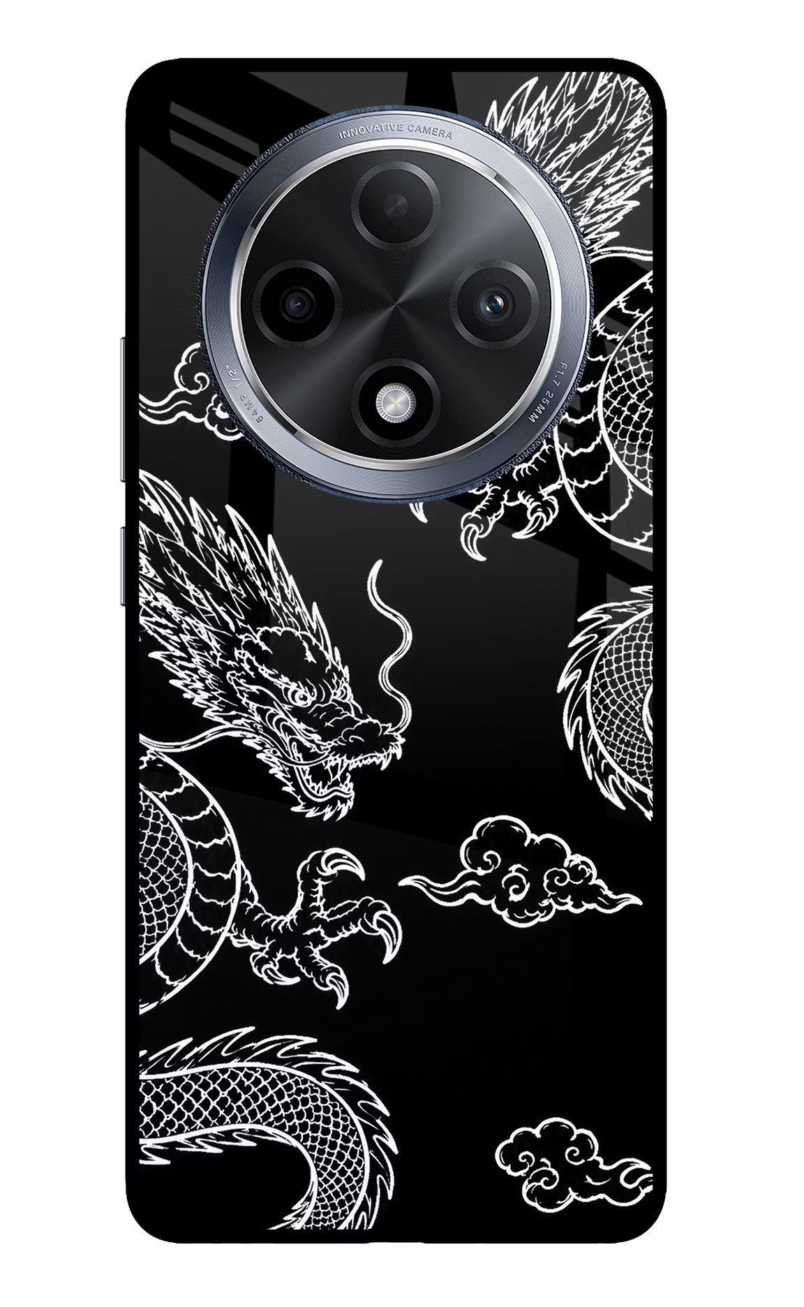 Twin Dragons Oppo F27 Pro Glass Case Back Cover by Casekaro