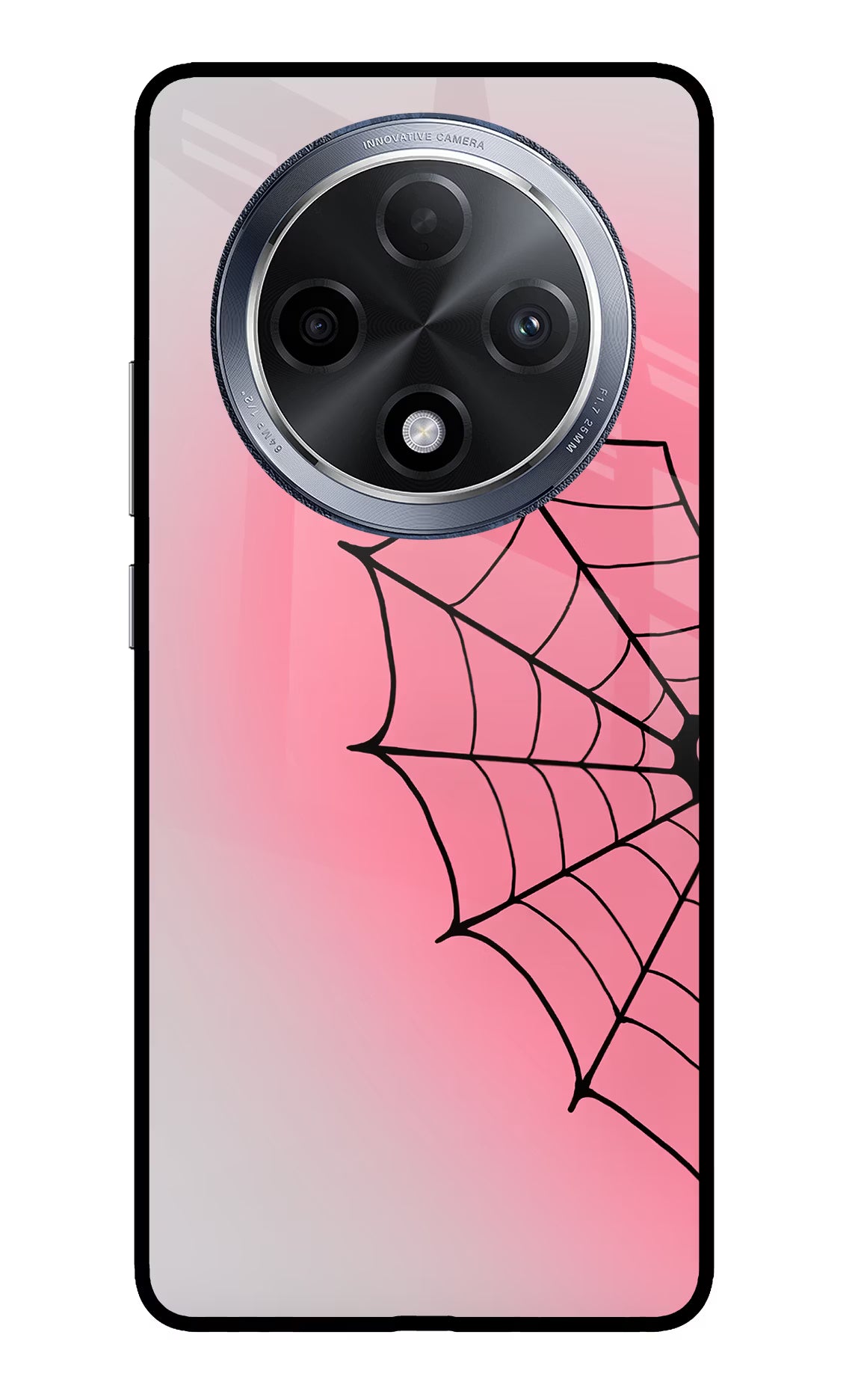 Pink Web Oppo F27 Pro Glass Case