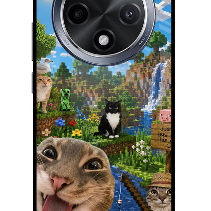 Minecraft Cat Chaos Oppo F27 Pro Glass Case