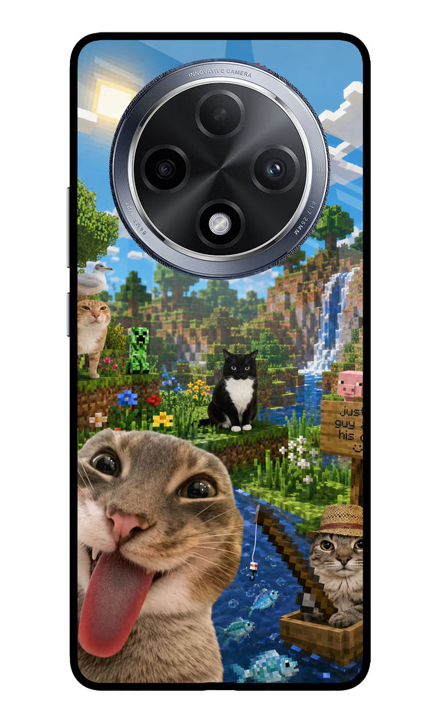 Minecraft Cat Chaos Oppo F27 Pro Glass Case
