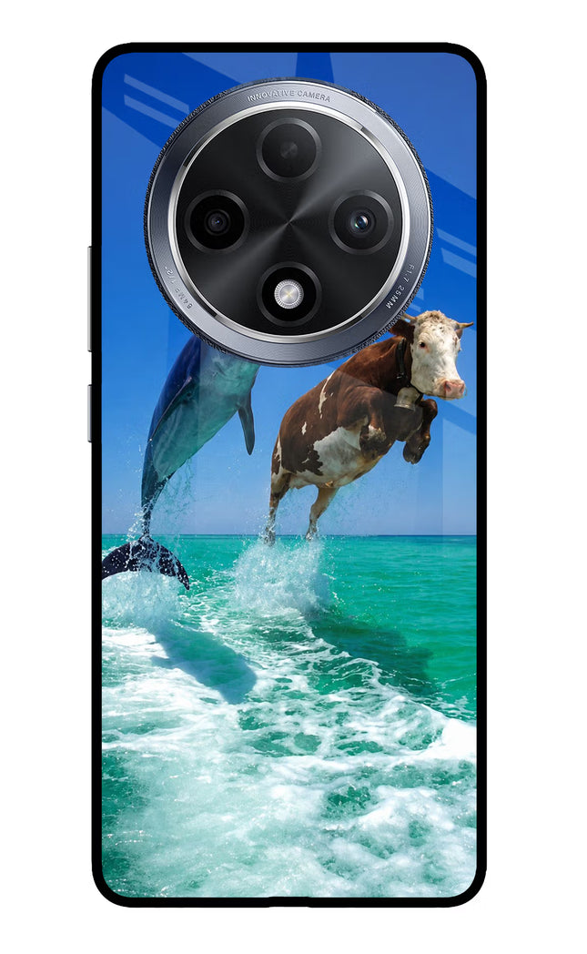 Dolphin vs Cow Oppo F27 Pro Glass Case