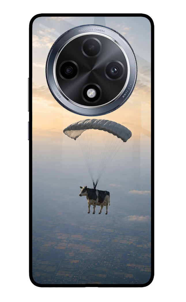 Skydiving Cow Oppo F27 Pro Glass Case