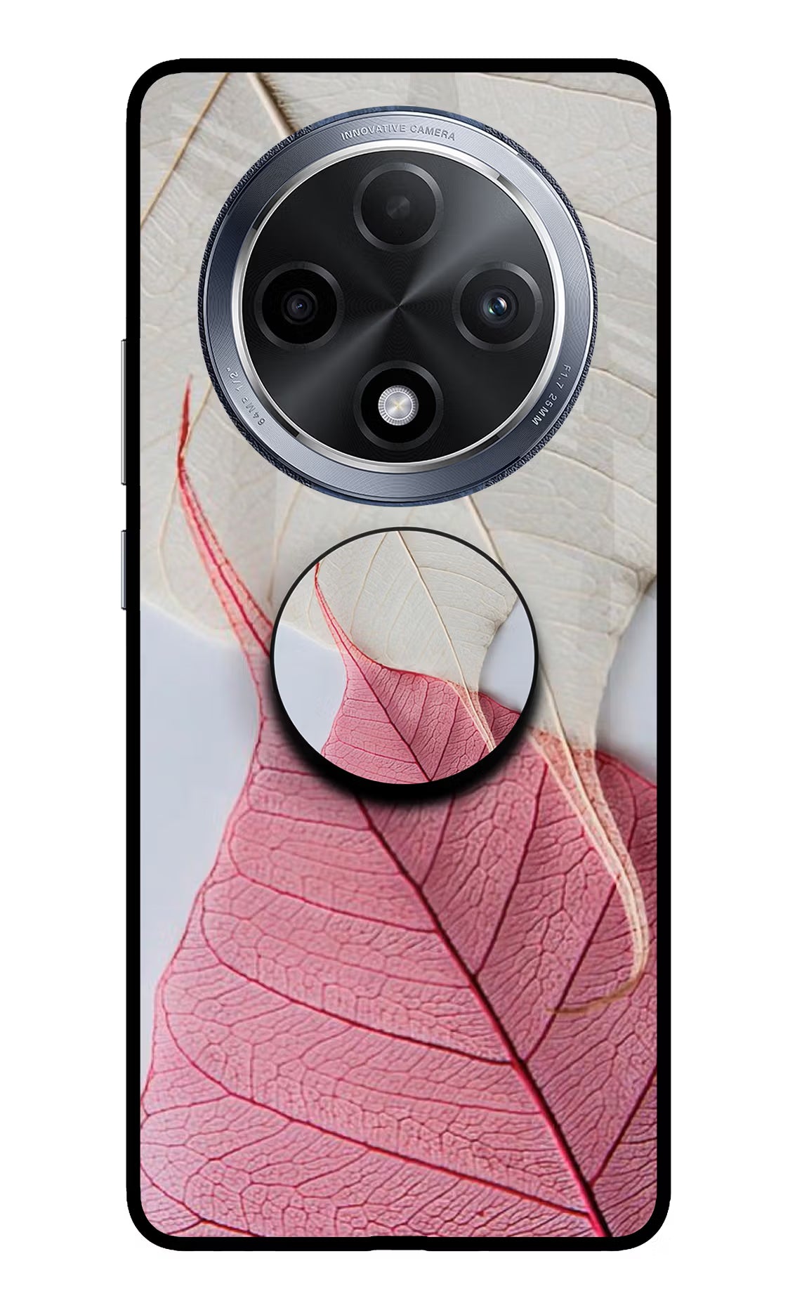 White Pink Leaf Oppo F27 Pro Pop Case by Casekaro