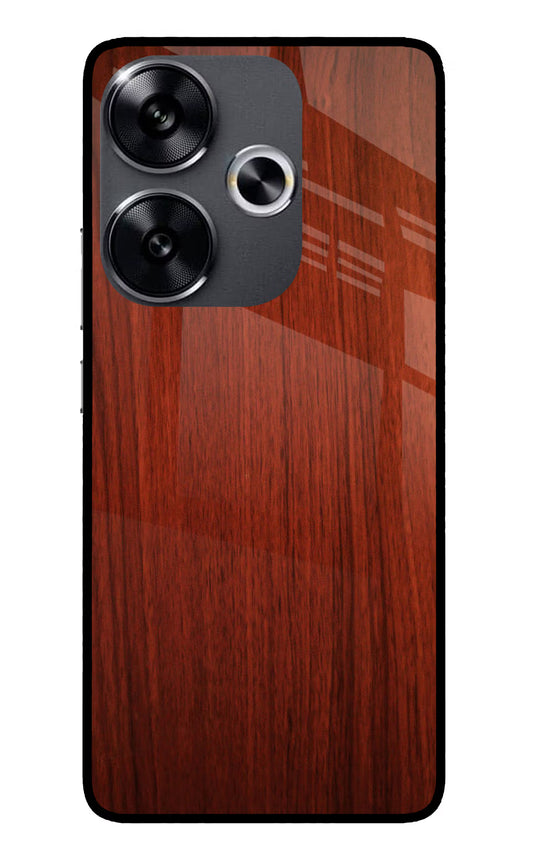 Wooden Plain Pattern Poco F6 5G Glass Case