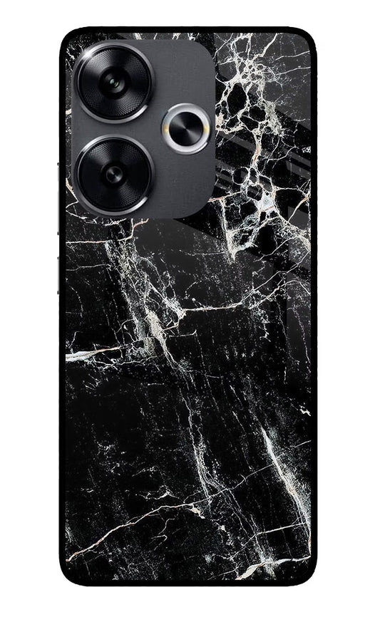 Black Marble Texture Poco F6 5G Glass Case