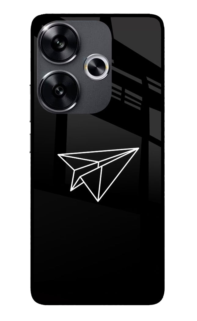 Paper Plane White Poco F6 5G Glass Case
