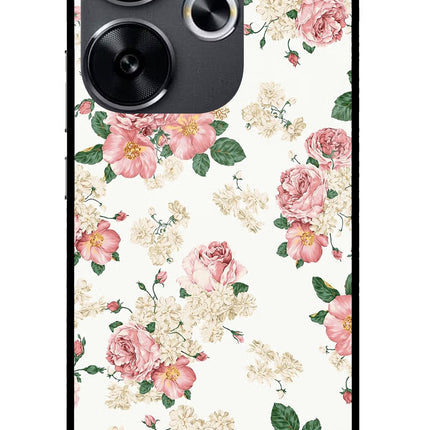 Flowers Poco F6 5G Glass Case