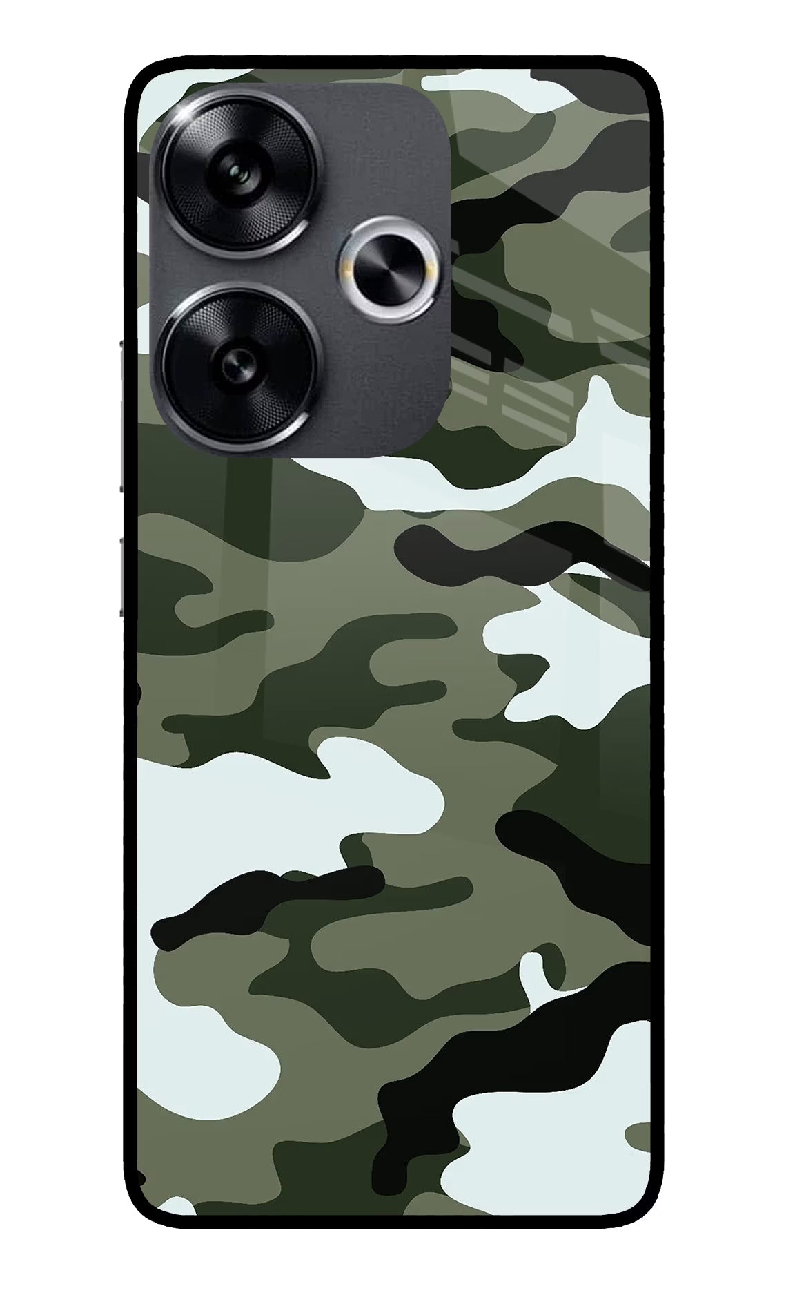 Camouflage Poco F6 5G Glass Case