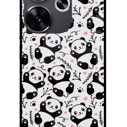 Cute Panda Poco F6 5G Glass Case