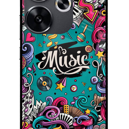Music Graffiti Poco F6 5G Glass Case