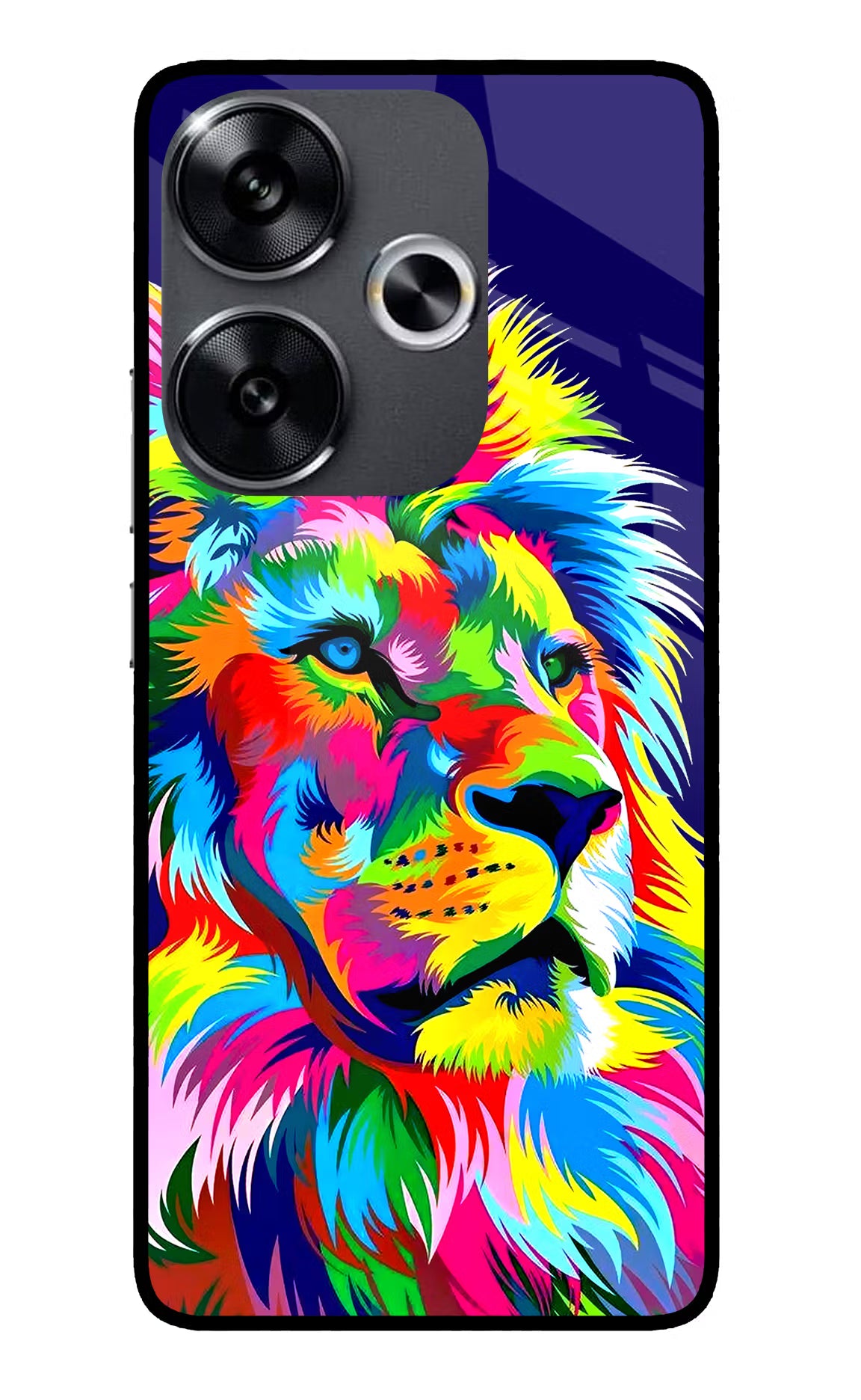 Vector Art Lion Poco F6 5G Glass Case
