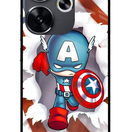 Captain America Poco F6 5G Glass Case