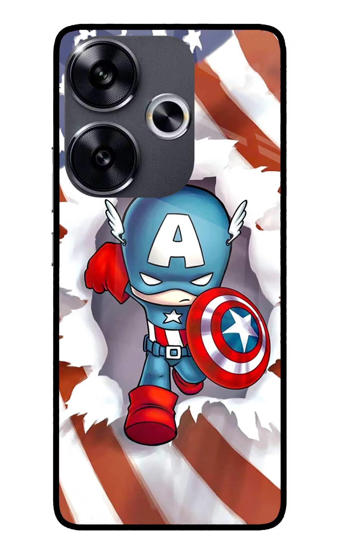 Captain America Poco F6 5G Glass Case