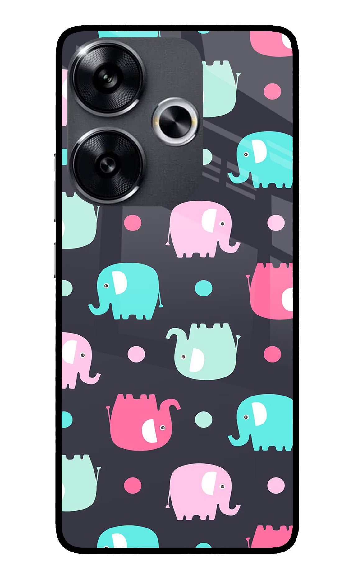 Elephants Poco F6 5G Glass Case