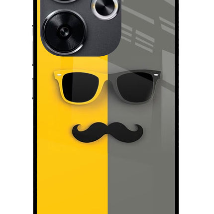 Sunglasses with Mustache Poco F6 5G Glass Case
