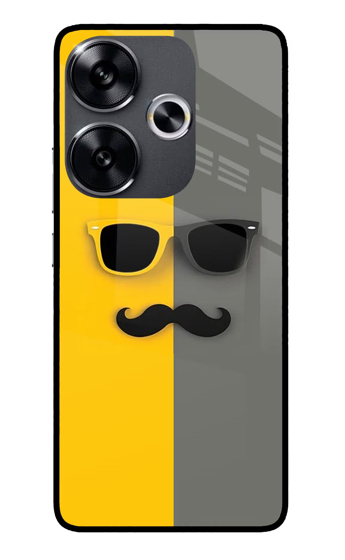 Sunglasses with Mustache Poco F6 5G Glass Case