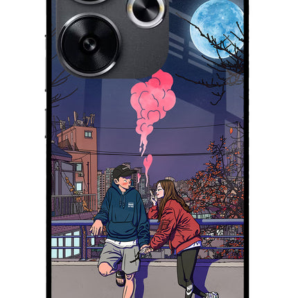 Chilling Couple Poco F6 5G Glass Case