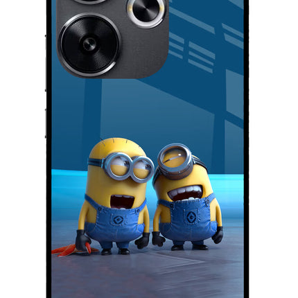 Minion Laughing Poco F6 5G Glass Case