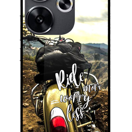 Ride More Worry Less Poco F6 5G Glass Case