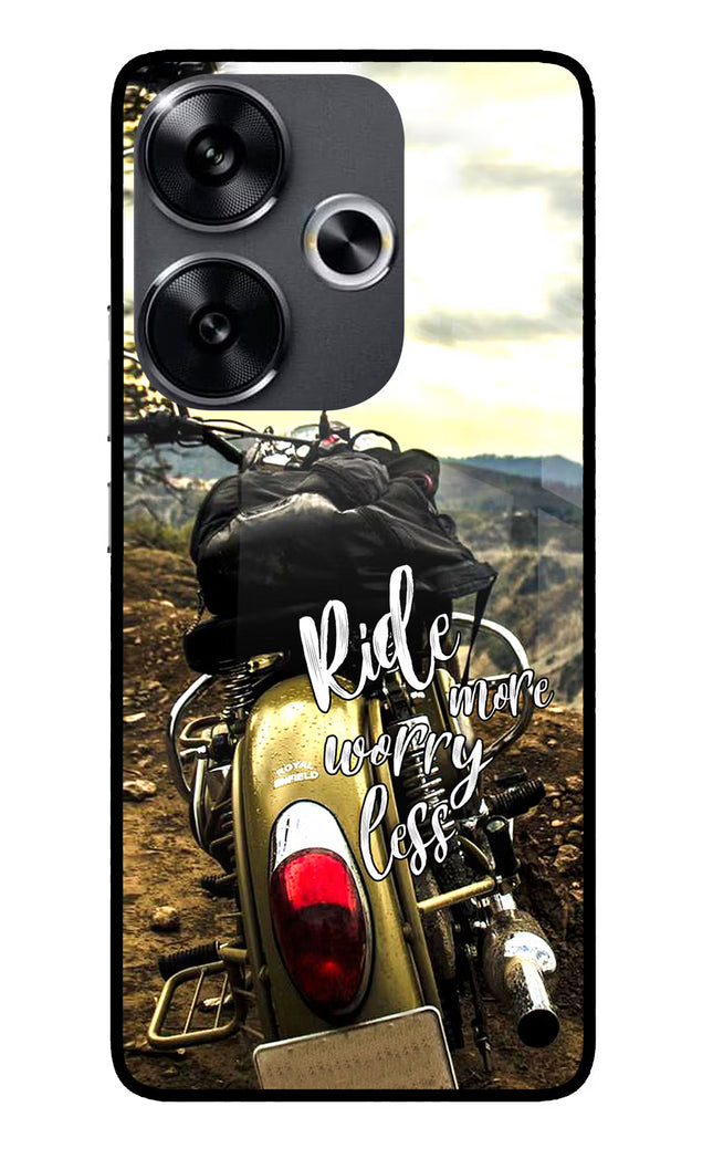Ride More Worry Less Poco F6 5G Glass Case