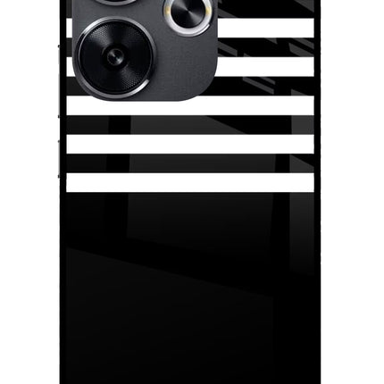 Black and White Print Poco F6 5G Glass Case