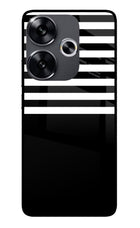 Black and White Print Poco F6 5G Glass Case