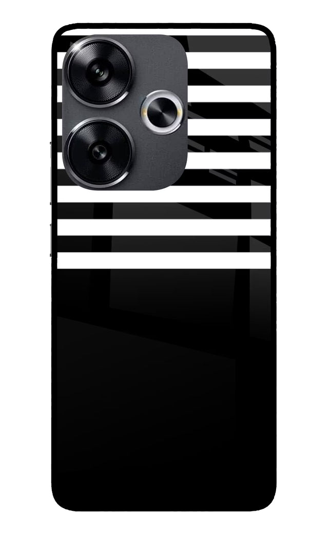 Black and White Print Poco F6 5G Glass Case