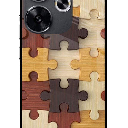Wooden Puzzle Poco F6 5G Glass Case