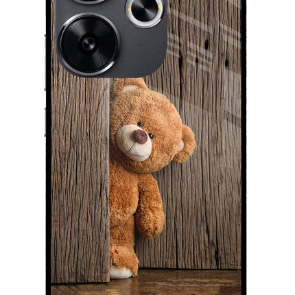 Teddy Wooden Poco F6 5G Glass Case