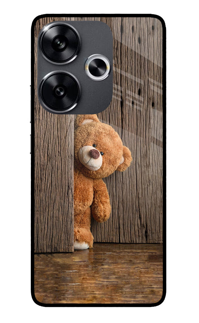 Teddy Wooden Poco F6 5G Glass Case