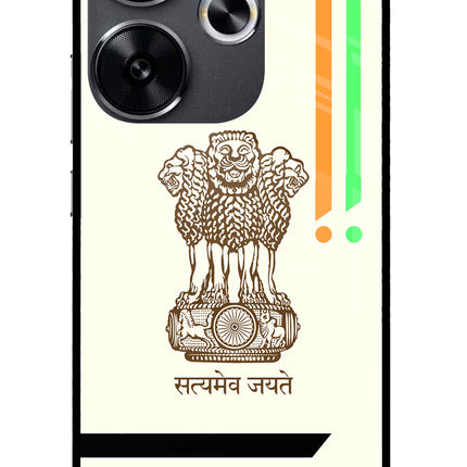 Satyamev Jayate Brown Logo Poco F6 5G Glass Case