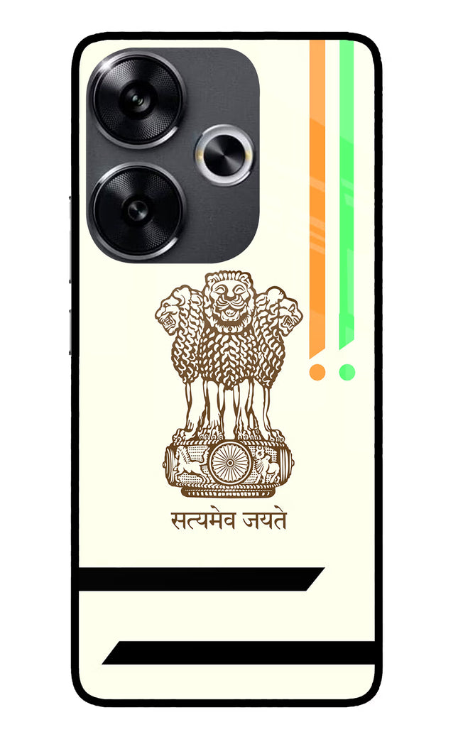 Satyamev Jayate Brown Logo Poco F6 5G Glass Case