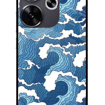 Blue Waves Poco F6 5G Glass Case